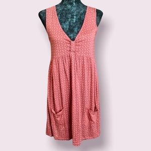 Realitee Sleeveless T-Shirt Dress in Salmon with Glitter Detail Pattern